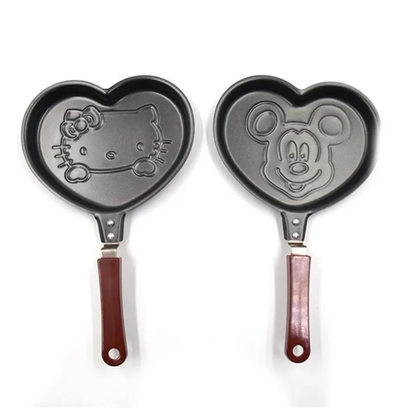 Kawaii Hello Kitty Mickey Cartoon Eierpan Kinderen Ontbijt Non-Stick Eierpan Thuis Buiten Kamperen