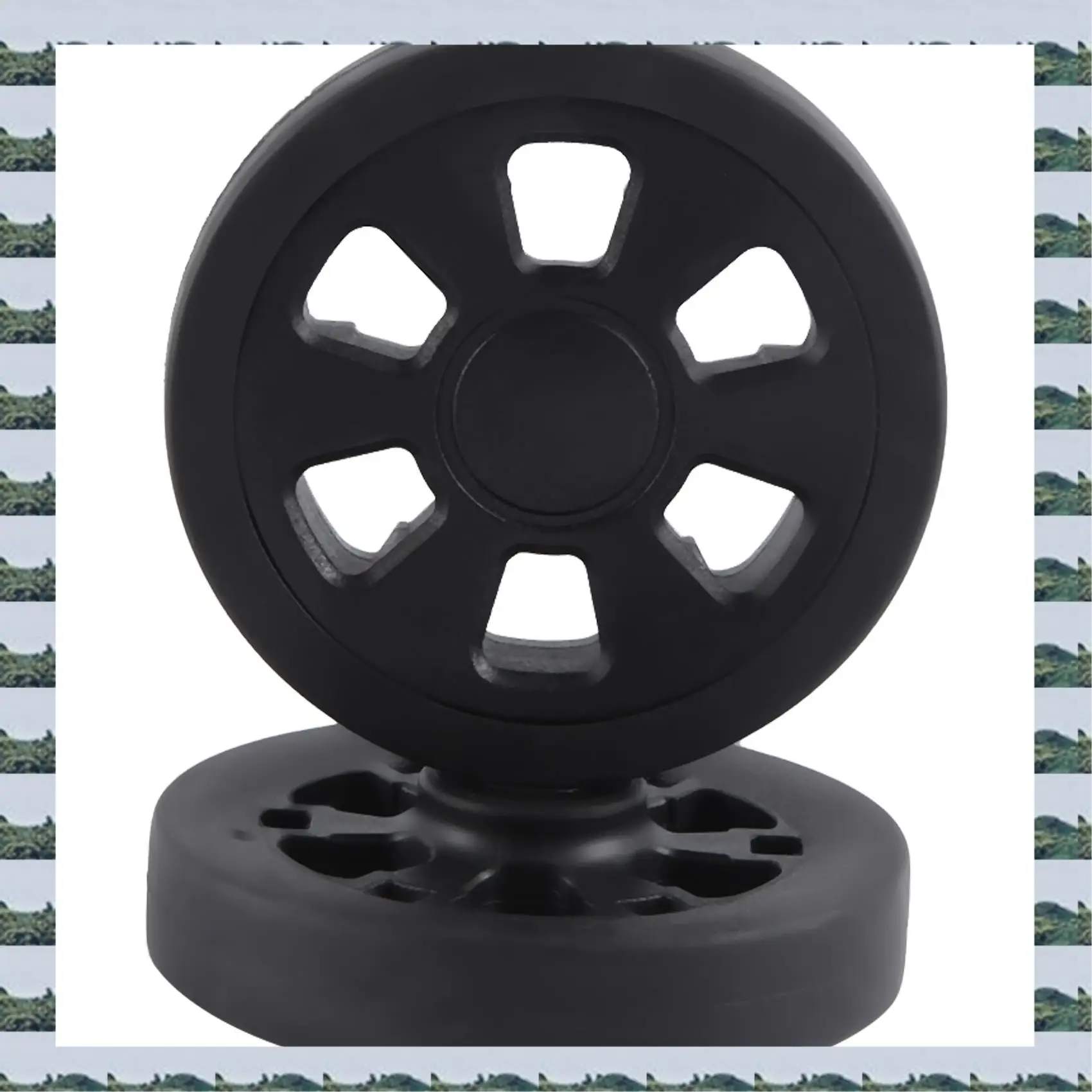 

ABQR Set Of 2 Luggage Wheel Suitcase Replacement Wheels Black Luggage Suitcase PU Swivel Caster Wheels Bearings Repair Kit
