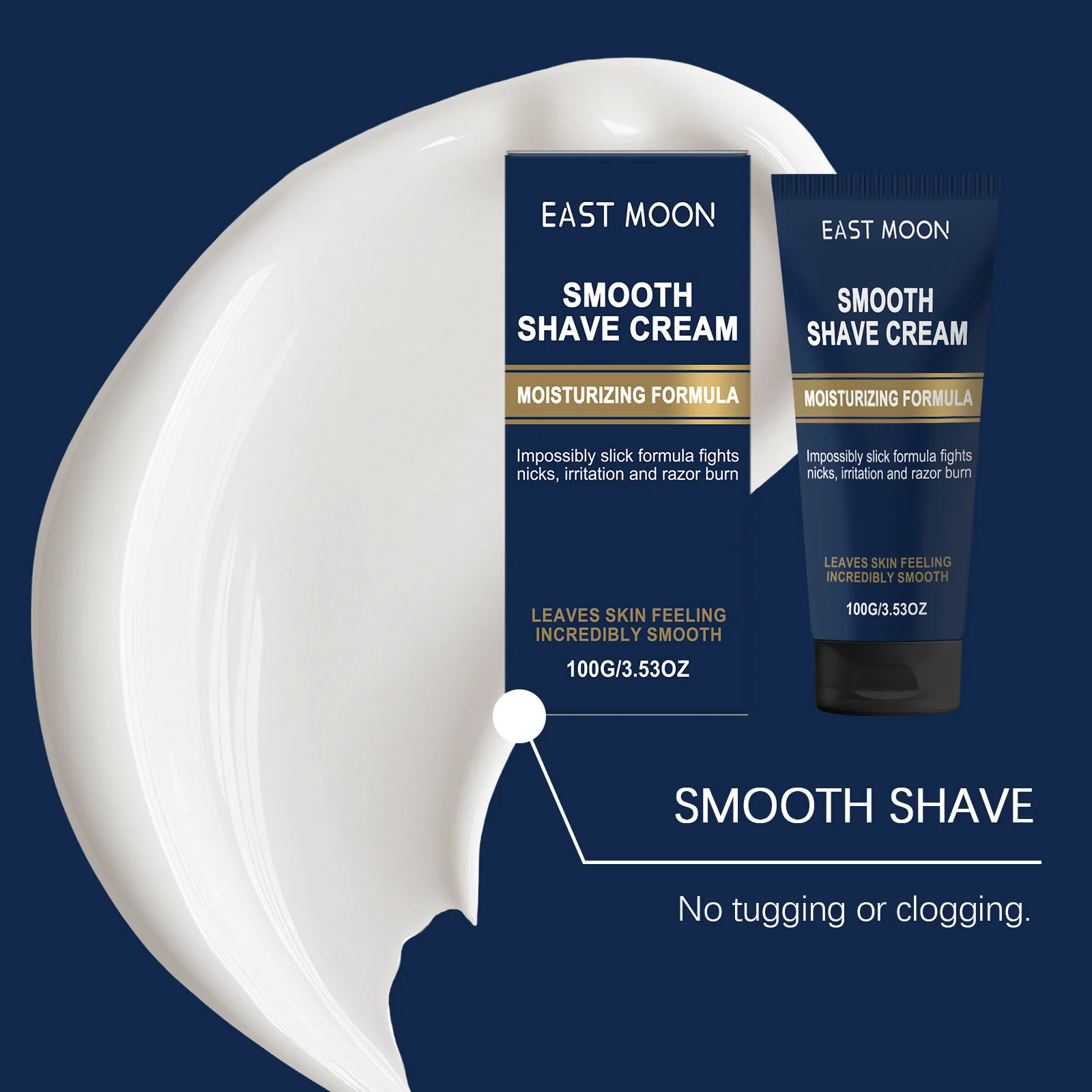 East Moon 100g Men's Smooth Shaving Cream for Daily Use Shaving Texture Refreshing Non-Greasy Light Care Cream
