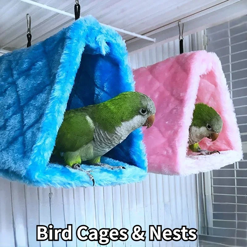 Pet Bird Parrot Cages Warm Hammock Hut Tent Fashion Bed Hanging Cave  Sleeping and Hatching Cage Decoration Bird stand Birdhouse