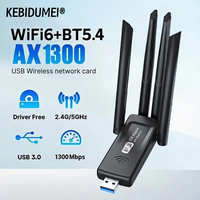 1300Mbps WiFi Network Card 2.4G/5Ghz Bluetooth 5.4 Wi-Fi Dongle AX1300 USB 4-Antenna Wireless Receiver For PC/Laptop Driver Free