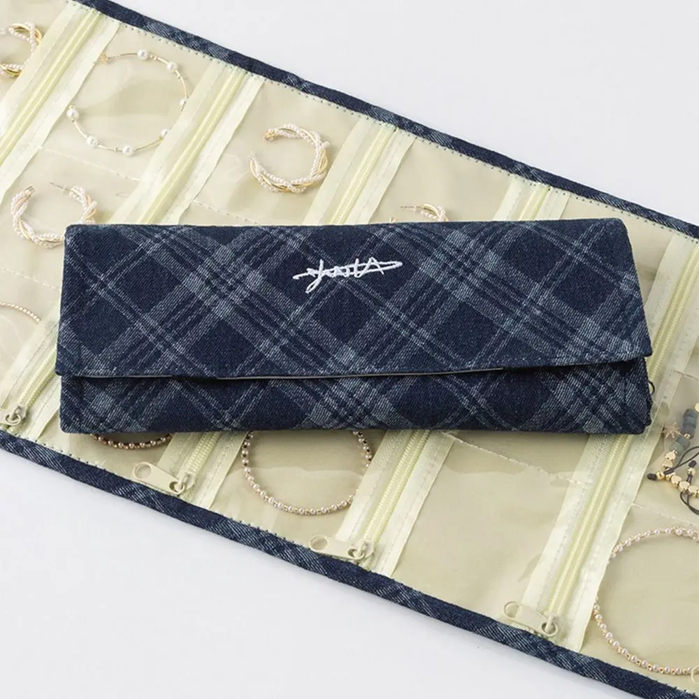 

9/18 Grids Jewelry Display Bag Portable Roll Up Jewelry Organizer Elegant Large Capacity Jewelry Display Case Home Organizer