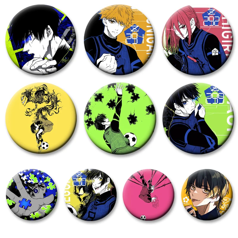 

Blue Lock Brooches Anime Figure Lapel Pins Hyoma Chigiri Rensuke Kunigami Cartoon Badge for Backpack Accessories Decoration Gift