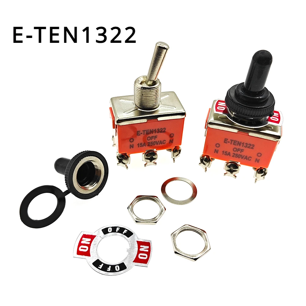 1PCS E-TEN1322 Rocker Toggle Switch 6Pin Head 3 Grade Switch Double Pole Double Throw Toggle Switch Power Supply 15A 250VDC