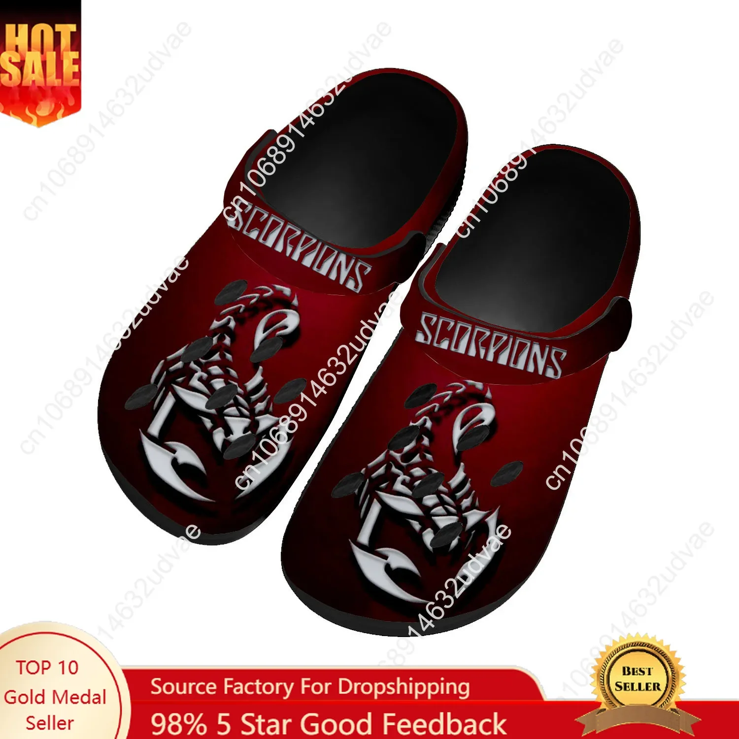 

Scorpions Water Shoes Mens Womens Comfortable Fashion Home Garden Clogs Customizd Sandals Beach Breathable Hole Slippers