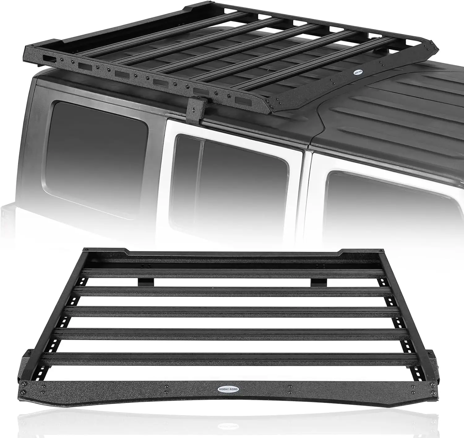 Hooke Road JK Roof Rack Aluminum Crossbars Overland Cargo Carrier For 2007-2018 Wrangler JK 2/4 Doors (Hard Top Only)