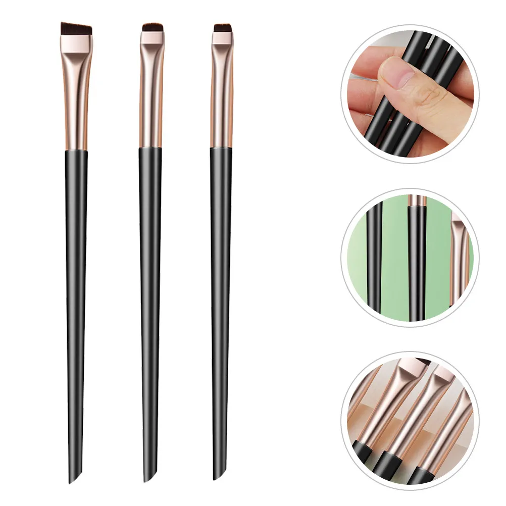 1 ensemble de pinceaux pour eye-liner, pinceaux de maquillage angulaires de précision, outil applicateur d'eye-liner pour usage professionnel et domestique, sourcils