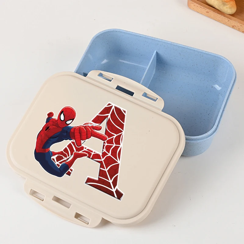 Nueva Lonchera Bento de Spiderman, Lonchera con Letras del Alfabeto Impresas, Contenedores de Almacenamiento de Alimentos de Gran Capacidad para Niños, Regalos para Niños