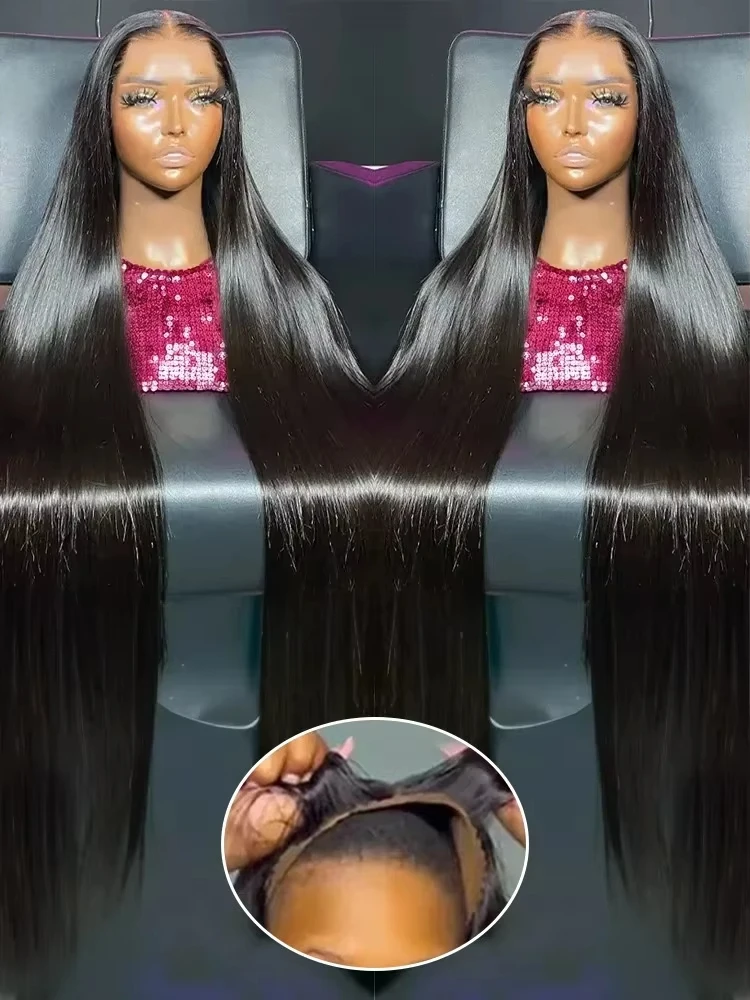 

30 40 Inch Bone Straight 180 200 Density 13x6 Lace Front Brazilian HD 13x4 Pre Plucked Wig Glueless Human Hair Lace Frontal Wigs