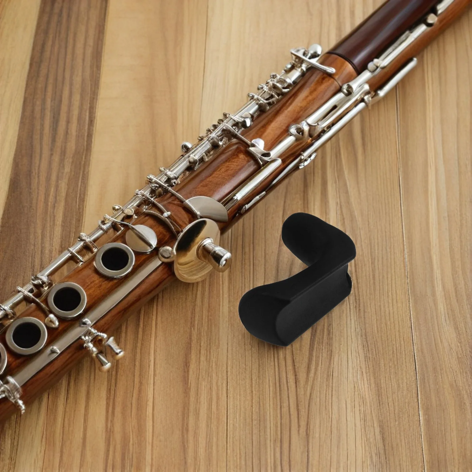 

Adjustable Clarinet Finger Rest Cover Accessories for Musical Instruments Suite Black Rubber Thick Design Opening 01433