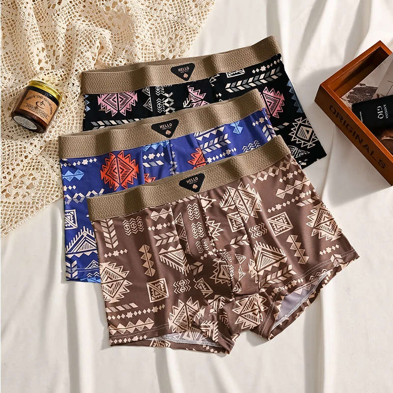 3 Stuks Boxershorts Heren Ondergoed Ijs Zijde Onderbroek Sexy Slipje 3A Antibacteriële Ademende Elastische Lingerie Plus Size L-6XL