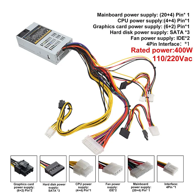 T.F.SKYWINDINTL 1U FLEX 400W power supply 1U FLEX 400W Power Supply Compact & Reliable or Mini PC/Server Build