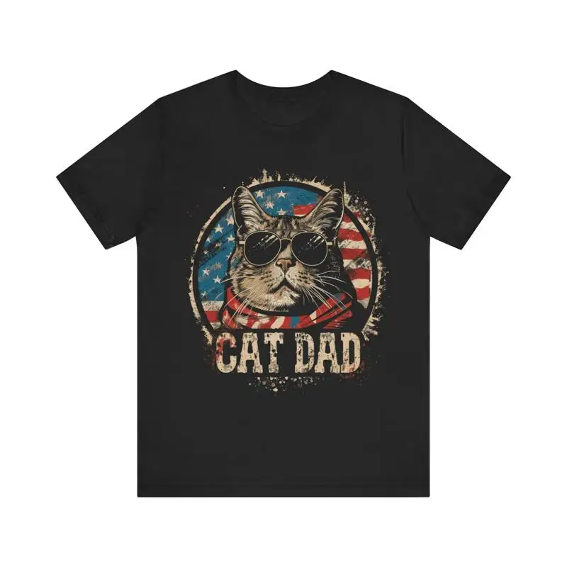 

Футболка Cat Dad Cool Patriotic Lover
