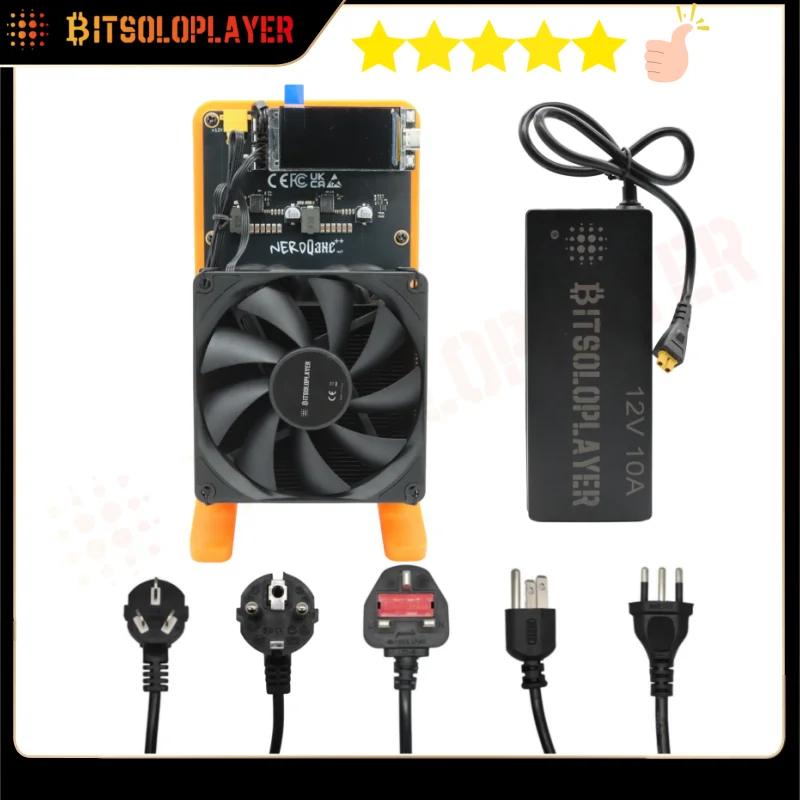 Bitcoin Miner  NerdQaxe++ Rev7 6TH/s Low Power 100W SHA-256  Solo Miner with 12V 10A PSU for Cryptocurrency Mining