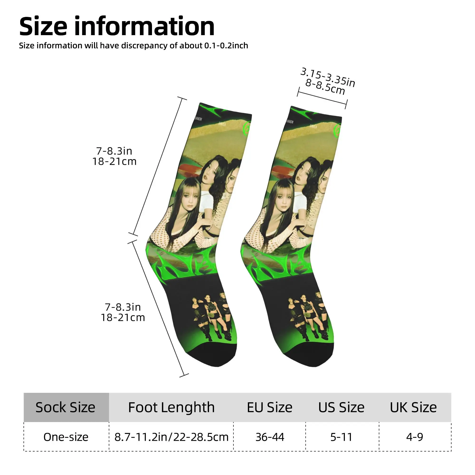 한국 스타일 KATSEYE Gnarly 양말 인쇄 스타킹 미끄럼 방지 남성 양말 따뜻한 부드러운 가을 현대 러닝 스포츠 양말