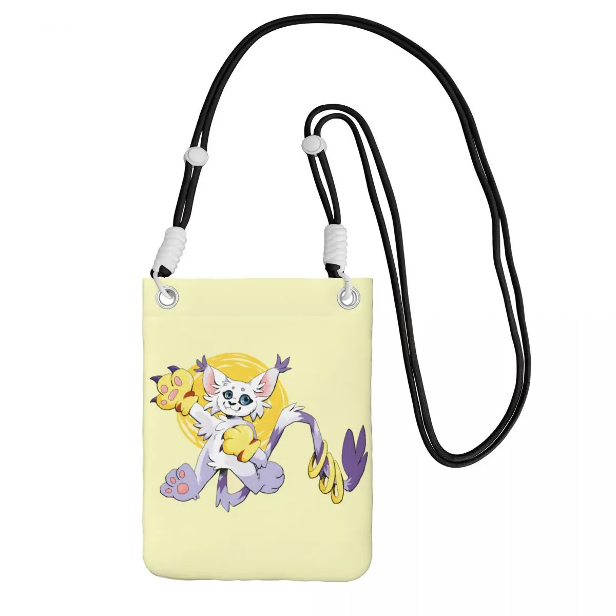 

Custom Gatomon Carry A Mobile Phone Bag Diagonally Women Men Adventure Anime Shoulder Crossbody Bag Adjustable Length For Travel