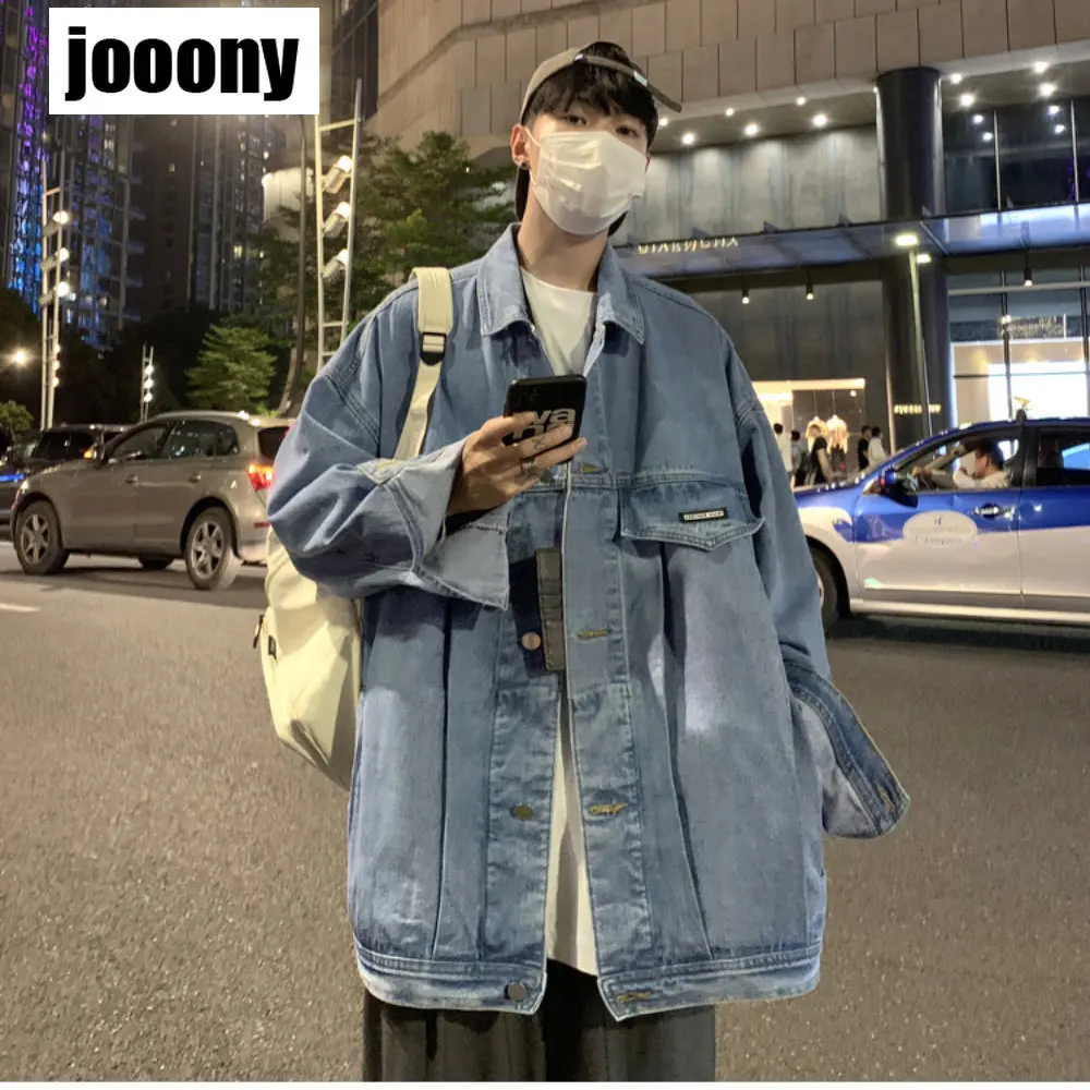 

2022 Korean Fashion vintage Button Jacket Long Sleeve Outwear with Pocket Denim Jacket Jean Long Sleeve Coat Trend Streetwear