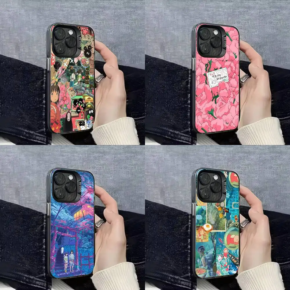 

S-Spiriteds Flower Cool A-Away Phone Case For iPhone 16,15,14,13,12,11,Mini,Pro,E,SE4,XS,MAX Black Candy Matte Cover
