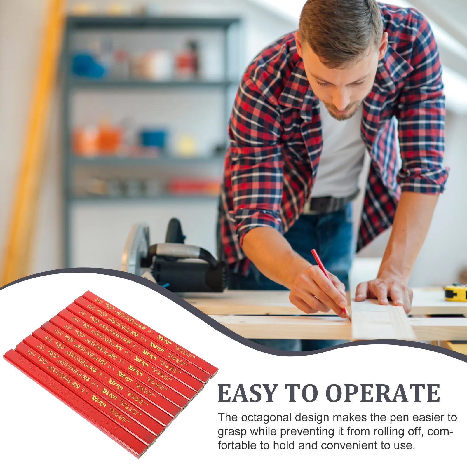 72Pcs Lead Carpenter Pencils Woodwork Marker Octagonal Design Drop Resistant Widely Used Wood Concrete