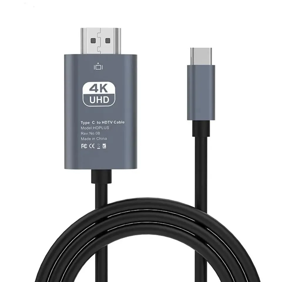 USB C to 4K@30Hz Display Adapter Type-C Mirror Screen HDTV Monitor Cable Compatible With Iphone15 Pro/Plus Thunderbolt4/3 Laptop