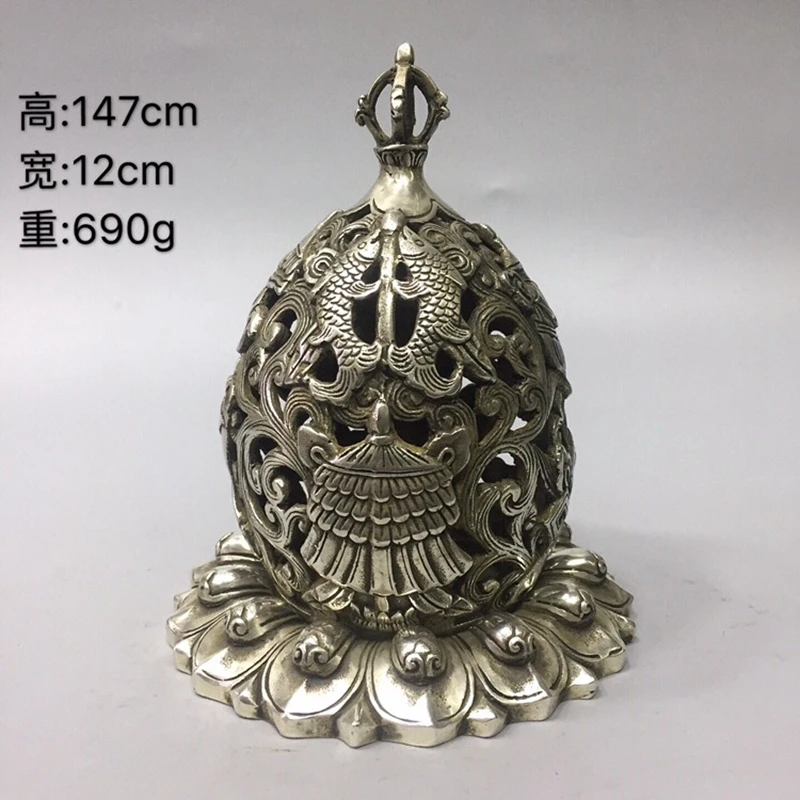 Antique ware, pure copper Tibetan legend, hollowed out plate, incense incense sandalwood burner, household craft products