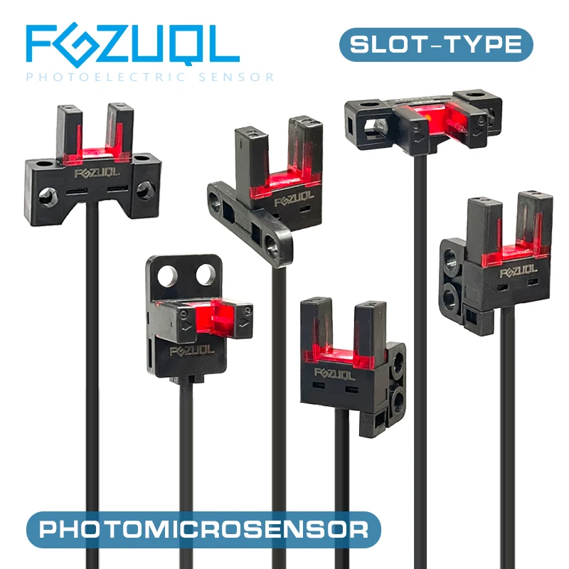 

Small U-shaped Micro Photoelectric Sensor 5to24VDC Photomicrosensor Switch NPN PNP NO NC Limit Sensor slot width:6mm GT3