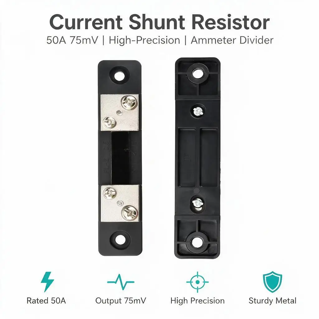 50A 75mV Current Shunt Resistor Ammeter Shunt Divider High‑Precision Current Measurement Module For DIY Electronic Projects