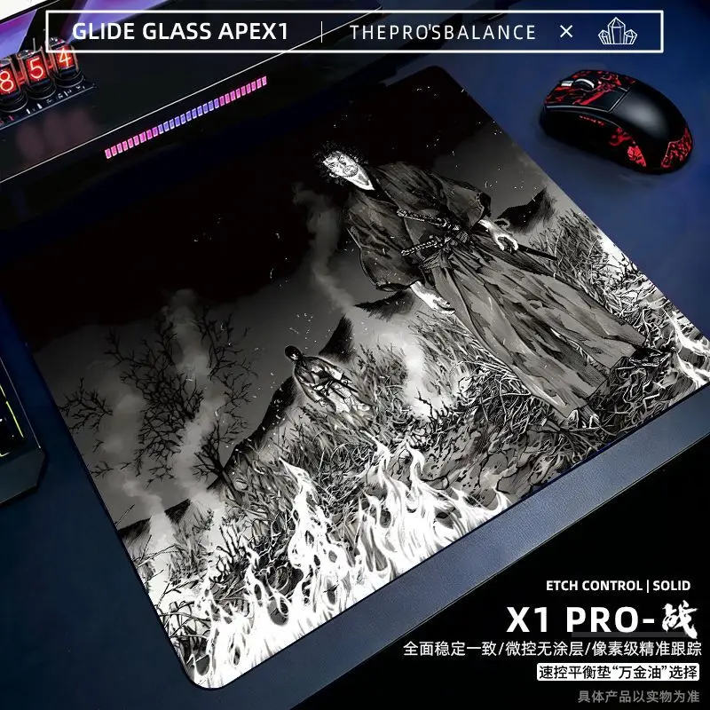 Glass Anime Mouse Pad Glass Mouse Pad Gaming Pad Smooth Frosted Surface Waterproof Desk Tempered Multiple 45x40 Size Optional