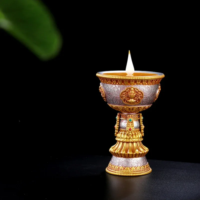 USB-Powered Smokeless LED Butter Lamp Buddhist Light Environmentally Friendly Religious Portable Prayer offering