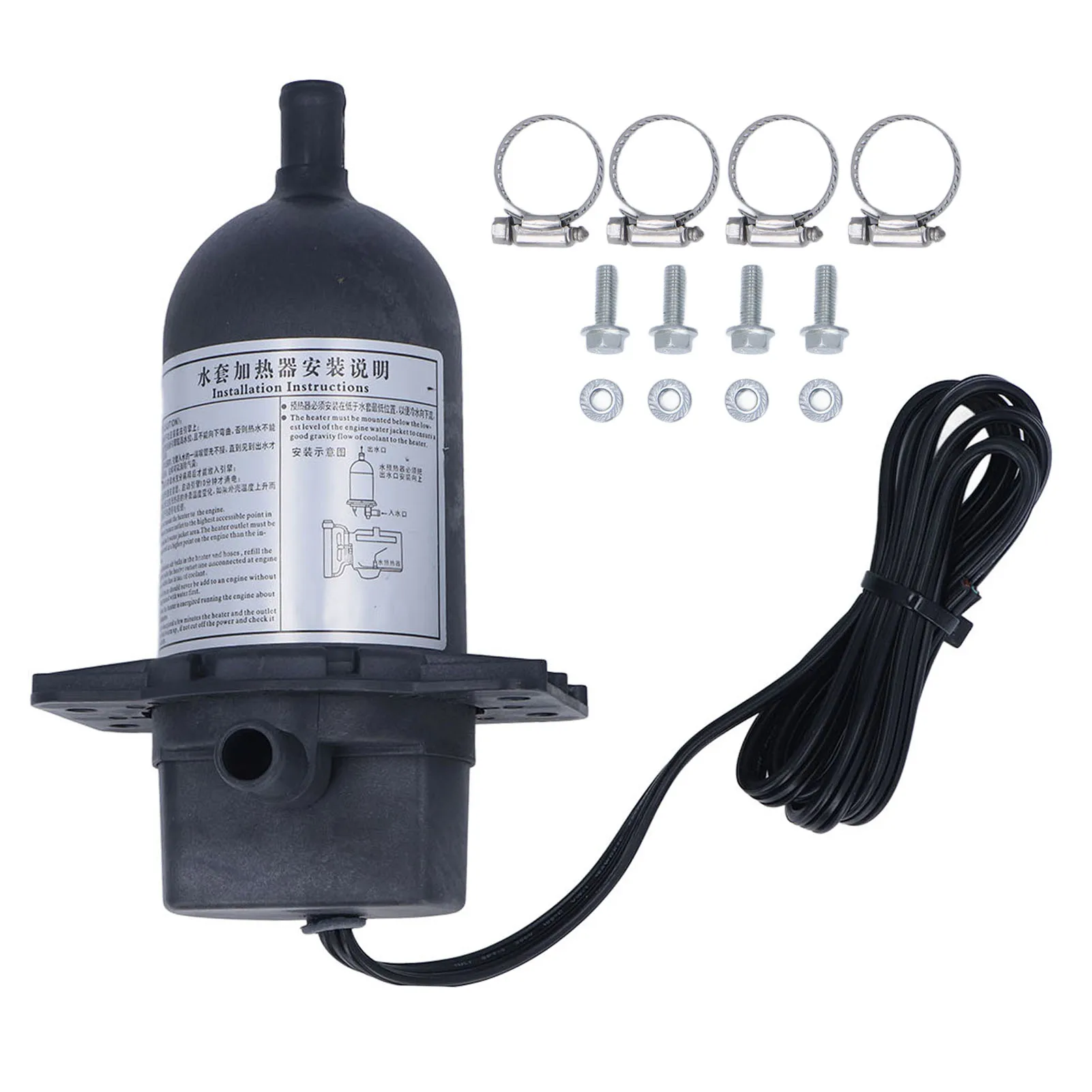 Engine Water Jacket Heater Self Circulating Diesel Generator Thermostat Coolant Heater 120V 500W Engine Preheater Water Heater