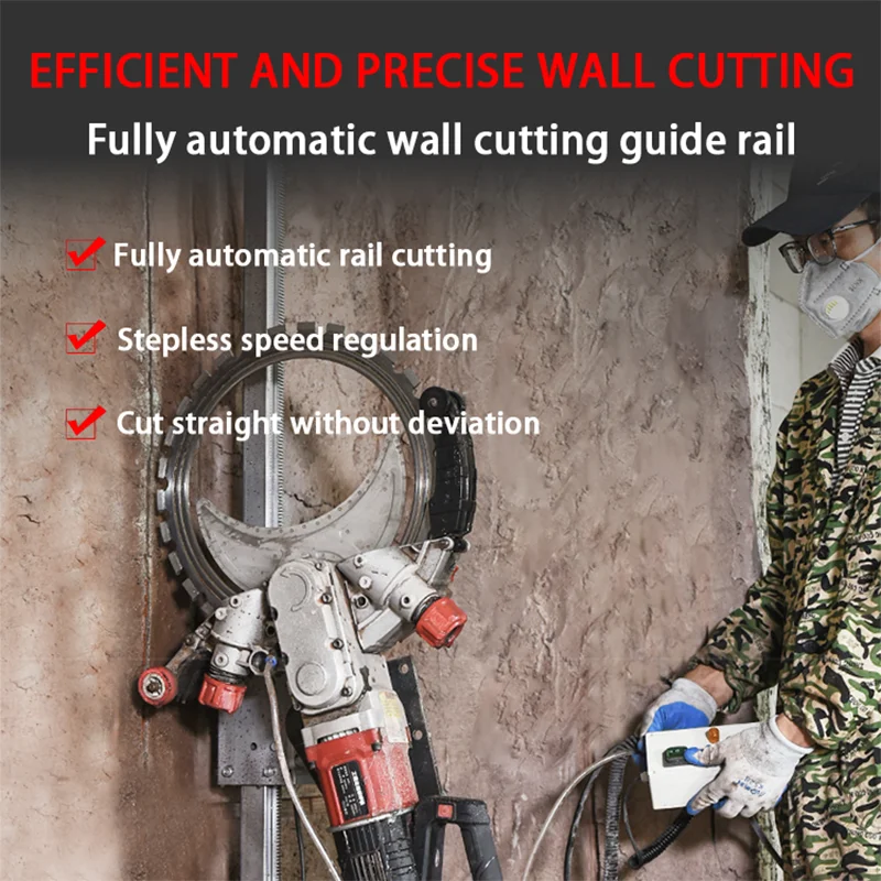 Soporte automático para máquina cortadora de riel guía de sierra de anillo de hormigón, sistema de riel de aleación Universal para corte de paredes y pisos
