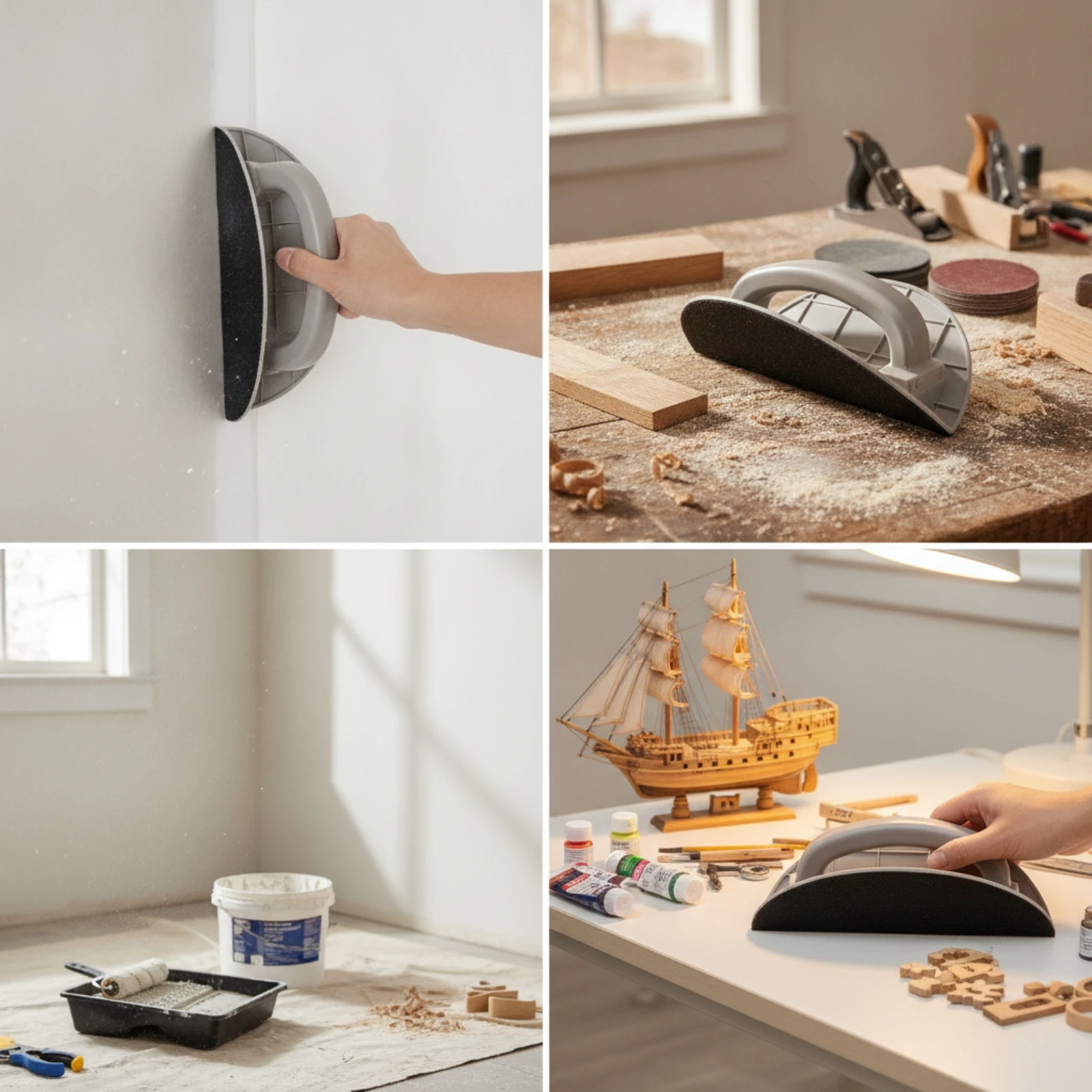 Inner-Corner Sander Lightweight Corner Sanding Frame Half-Round Sander Ergonomic Sanding Frame with Handle Rapid-Switch