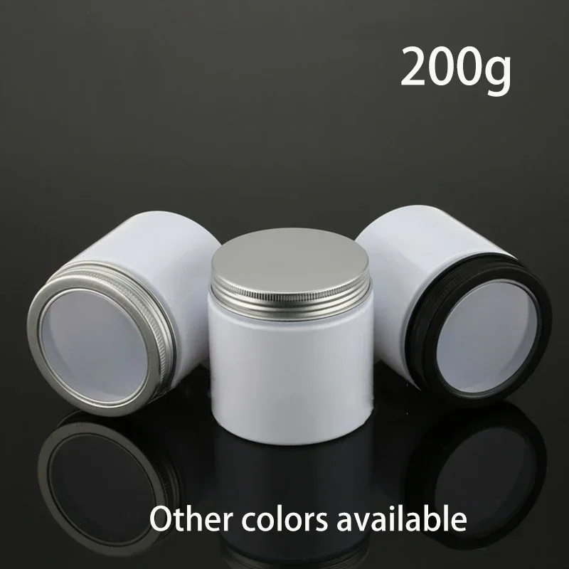 

200g White Plastic Jar 200ml Empty Cosmetic Container Coffee Tea Candy Sugar Cream Lotion Refillable Bottle