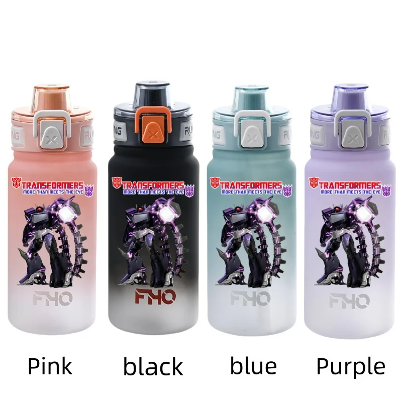 Transformers 750ml Cartoon Characters Portable Water Cup Large Capacity Outdoor Plastic Leak-proof Water Bottle Children's Gifts