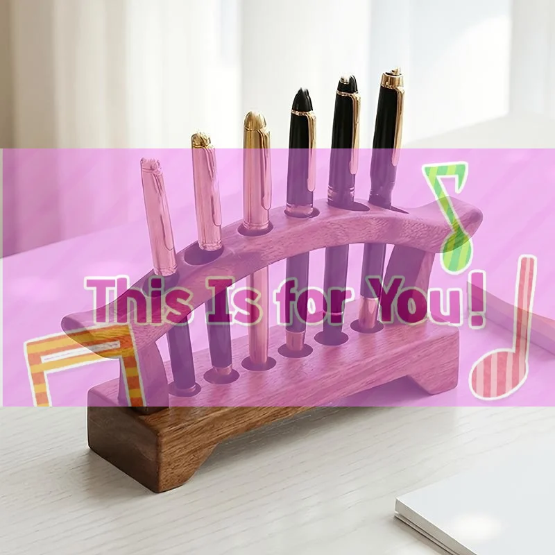 【HMA】Walnut Wood Multifunction Desk Organizer - Pen Holder, Phone Stand & Storage Solution For Office And School