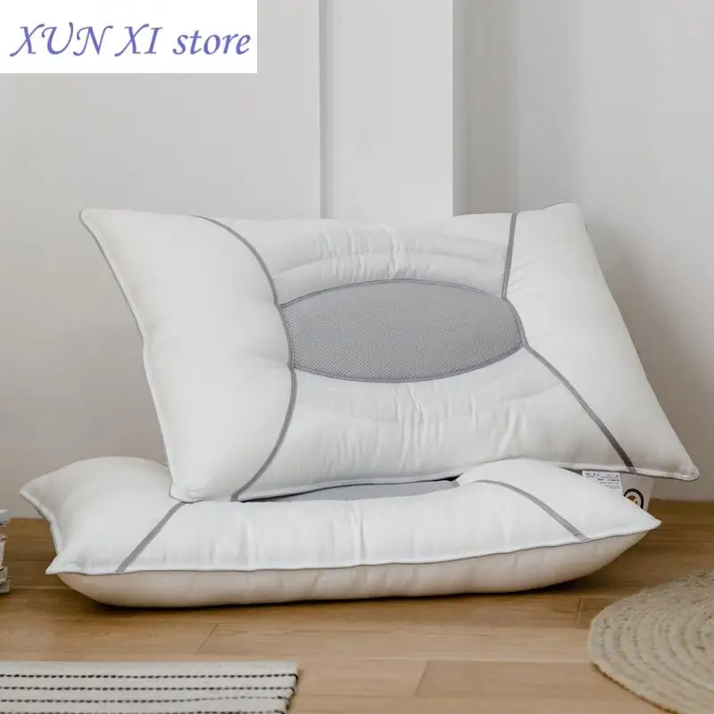 New Cassia Lavender Pillow Bedroom Bed Sleep Cervical Pillow Middle-high Pillow Core Frosted Thickened Machine Wash white Pillow