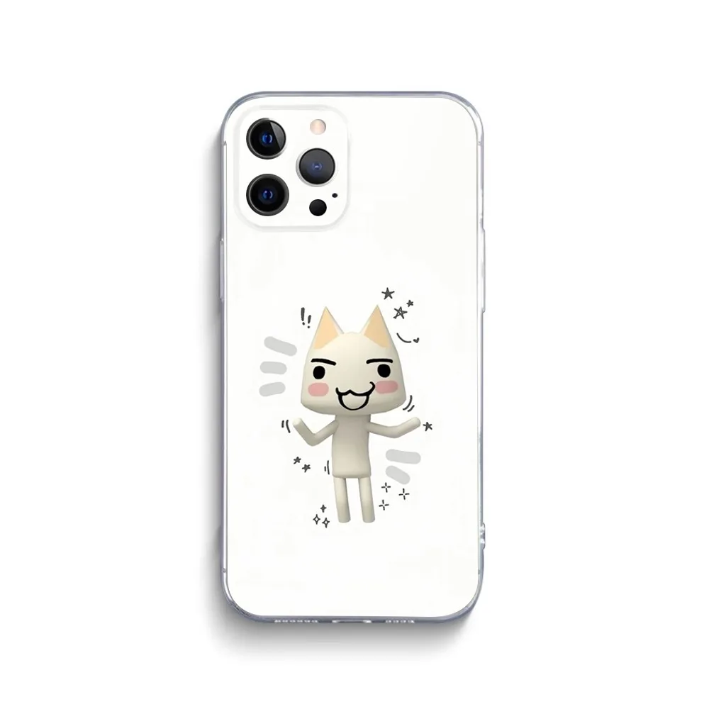 Cute T-Toro Inoue Cat Phone Case For iPhone 15,14,13,12,11 Plus,Pro,Max,XR,XS,X,7,8 Plus,SE,Mini Transparent Silicone Soft