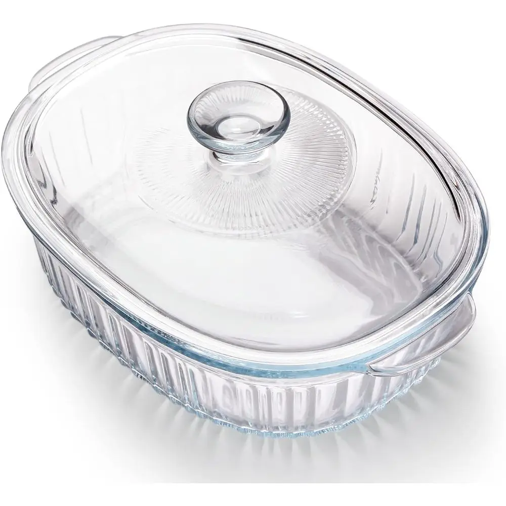 

Borosilicate Glass Casserole with Lid, 3-Quart Oven-Safe Baking Dish