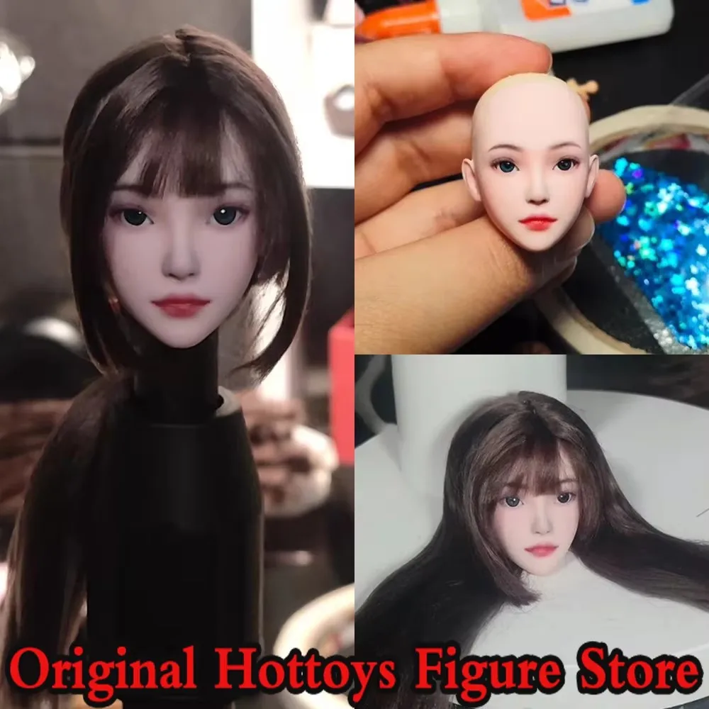 1-6-scale-female-soldier-head-sculpture-xiao-rou-pure-girl-makeup-bald-head-carving-for-12-inches-action-figure-model-doll