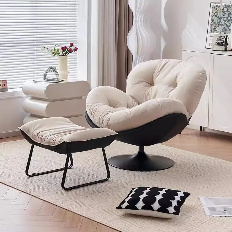 Modern simple eggshell chair home balcony casual single sofa rotating lazy bean bag living room or home