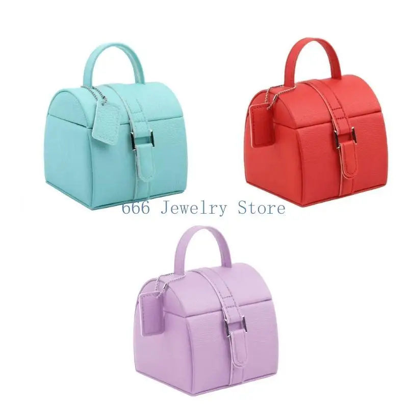 صندوق تخزين مجوهرات F2TD مع مقصورات منظم متعدد الوظائف لأقراط أساور قلادات أنيقة حامل المجوهرات