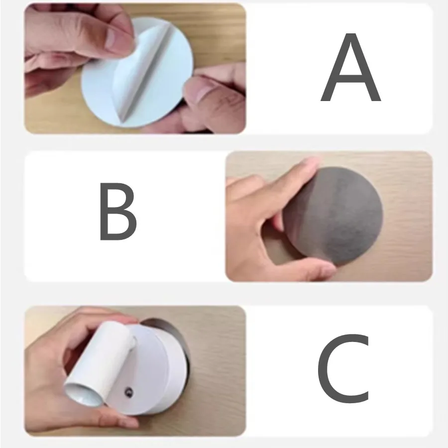 Magnetic Base USB Rechargeable LED Cordless Wall Light with Touch Switch Black White Magnet Dimmable Night light for Reading