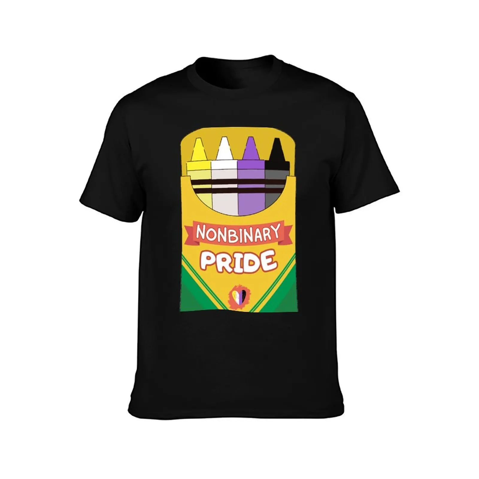 NonBinary Pride Crayons T-Shirt Large Size Casual Tee Shirt