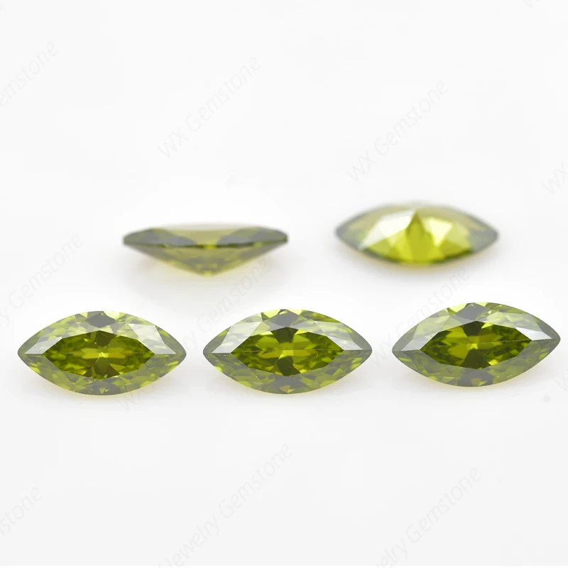 live Green Marquise Cut Brilliant Size 1.5x3~8x16mm Loose CZ Stone Synthetic Gems 5A  Cubic Zirconia High Quality