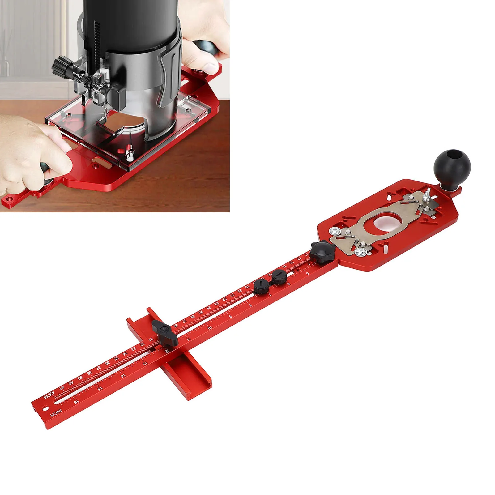 

Adjustable Router Cutting Jig High Hardness Detachable Clear Double Scale Router Milling Bracket for Woodworking