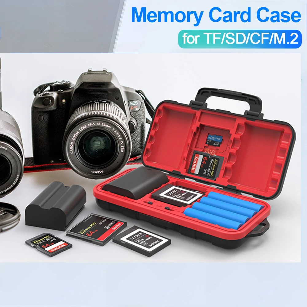 Portable Waterproof and anti-dust Camera memory card/phone card Protective box batteries capacity large capacity