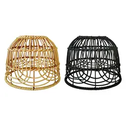 Rattan Lampshade Accessories Hanging Hanging Lamp Lampshade Scandi Droplight Wicker Pendant Light Cover for teahouse restaurants