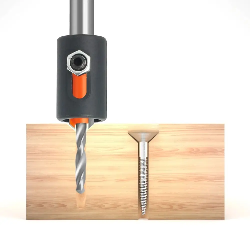 

8mm /10mm Bit Countersink Drill Bit Round Shank Aluminum Alloy Countersink Drill Self Tapping Screw Demolition Wood