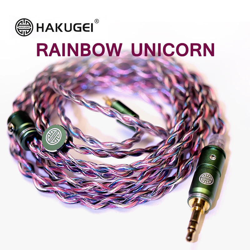 HAKUGEI RAINBOW UNICORN 7NOCC Litz Wire 20awg HiFi Earphone Upgrade Cable Headphone Converter Cable MMCX 2Pin 0.78mm A2DC IE80/8