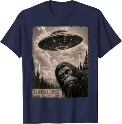 Y2K Jungenmode Lustiges Bigfoot-Grafik-T-Shirt Alien UFO Vintage Beweisfoto T-Shirt Humor UFO Sasquatch Believers Grafik-T-Shirt – Detail 18